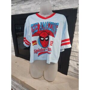 Amazing Spiderman Marvel Comics #62 Football Jersey Cropped Oversized Small